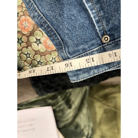 Crazy Horse Liz Claiborne Vintage Blue 13Denim Wide Leg Culottes Cropped Pant12 - Picture 5 of 7